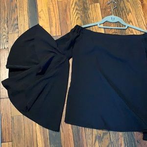 Chelsea28 Black Off Shoulder Top w Bell Sleeve